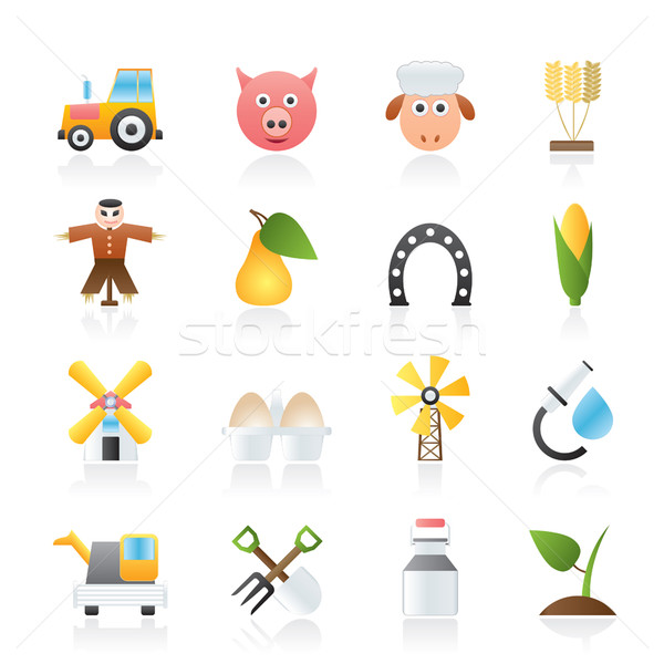 Agriculture and farming icons Stock photo © stoyanh