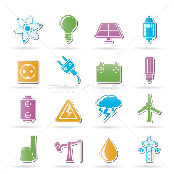 Power and electricity industry icons Stock photo © stoyanh