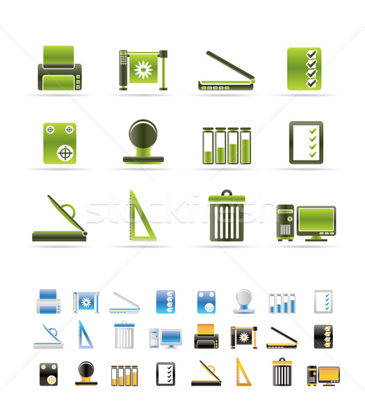 Print industry Icons - Vector icon set  - 3 colors included Stock photo © stoyanh