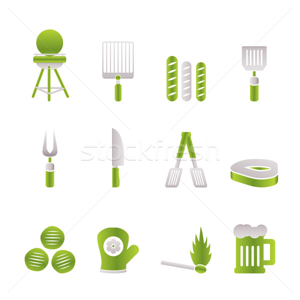 picnic, barbecue and grill icons  Stock photo © stoyanh