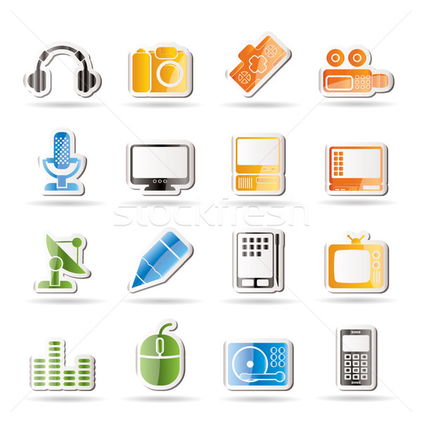 Media equipment icons Stock photo © stoyanh