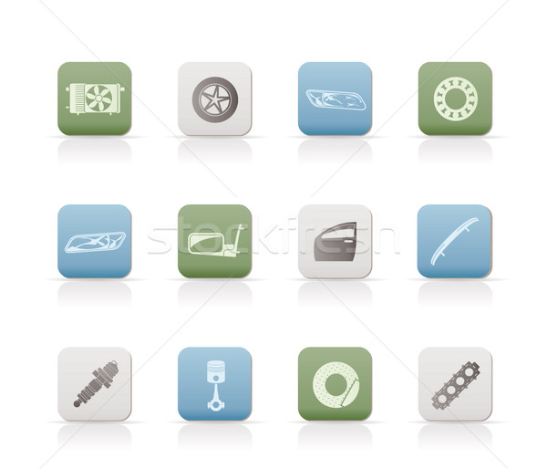 Realistic Car Parts and Services icons  Stock photo © stoyanh