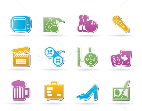 Leisure activity and objects icons  Stock photo © stoyanh