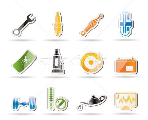Simple Car Parts and Services icons  Stock photo © stoyanh