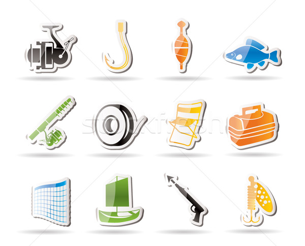 Simple Fishing and holiday icons  Stock photo © stoyanh