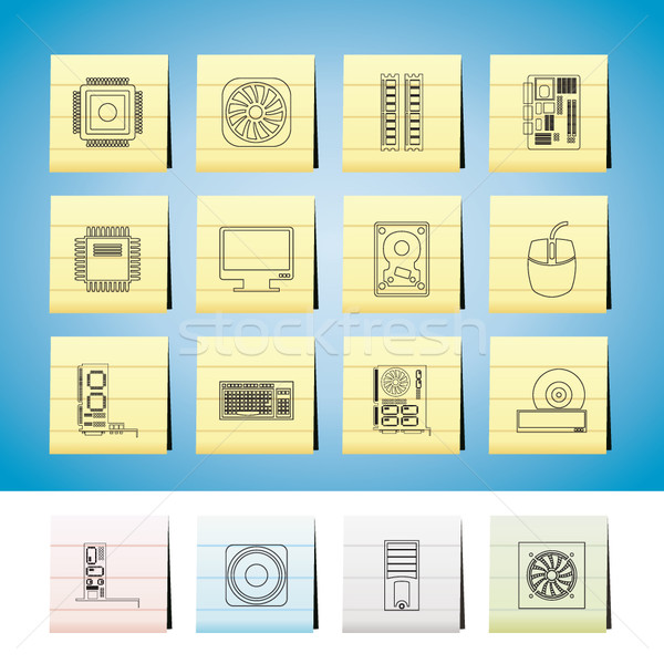 Computer  performance and equipment icons Stock photo © stoyanh