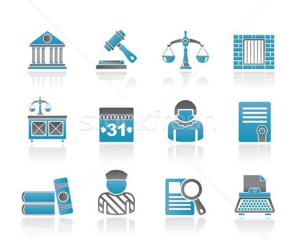 Justitie gerechtelijk iconen vector veiligheid Stockfoto © stoyanh