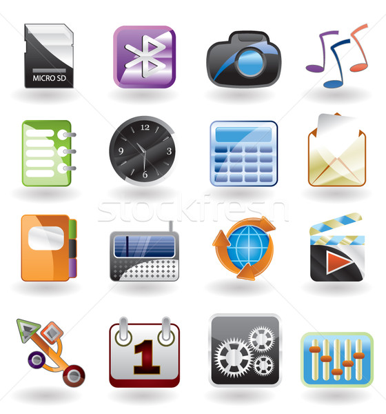 phone  performance, internet and office icon Stock photo © stoyanh