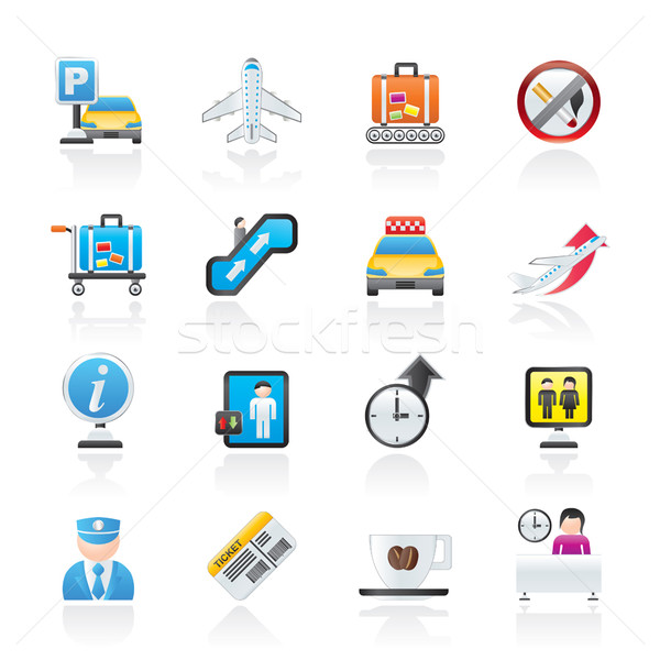 Airport and transportation icons Stock photo © stoyanh