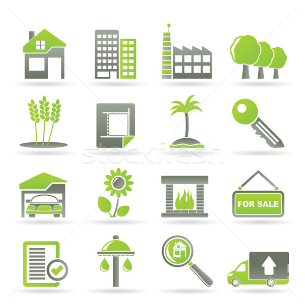Real Estate and building icons  Stock photo © stoyanh