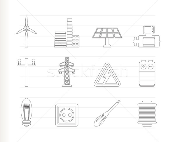 Electricity and power icons  Stock photo © stoyanh