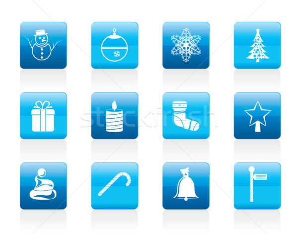 Beautiful Christmas And Winter Icons Stock photo © stoyanh