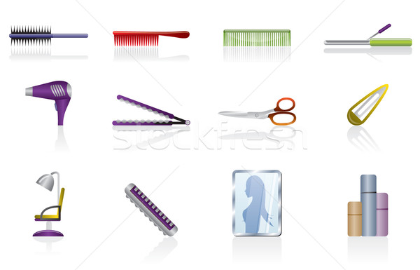hairdressing, coiffure and make-up icons  Stock photo © stoyanh