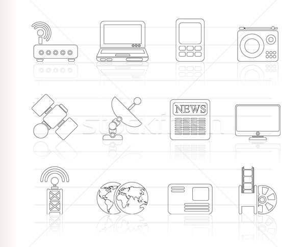 Negocios tecnología comunicaciones iconos vector Foto stock © stoyanh