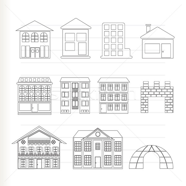 ストックフォト: 異なる · 住宅 · 建物 · 家 · インターネット · 建物