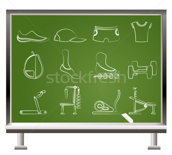 sports equipment and objects icons  Stock photo © stoyanh
