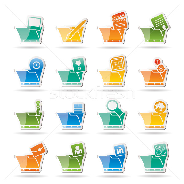 Computer and Phone Icons - Folders  Stock photo © stoyanh
