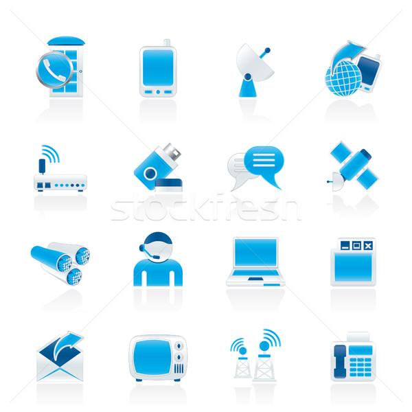 Communication, connection  and technology icons  Stock photo © stoyanh