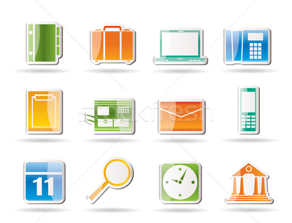 Business, Office and Mobile phone icons  Stock photo © stoyanh