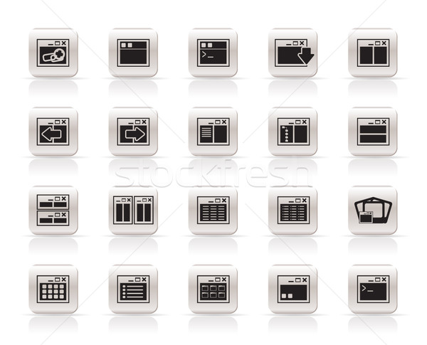 Aplicación programación servidor los iconos de ordenador vector Foto stock © stoyanh