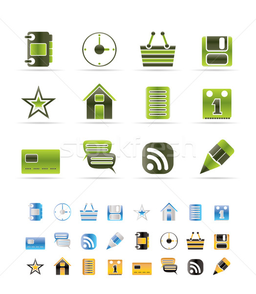 Stockfoto: Internet · website · iconen · vector · kleuren