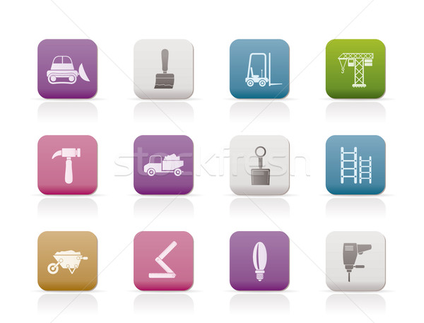 Stock photo: Building and Construction equipment icons 