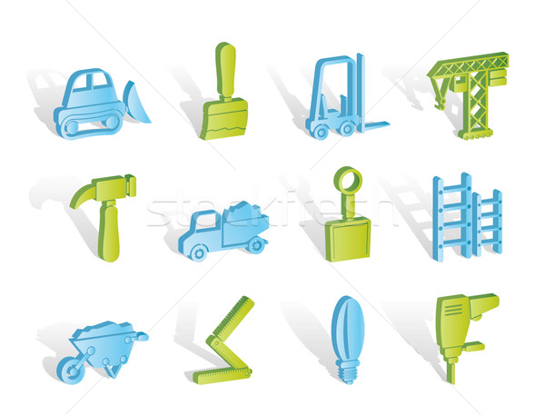 Building and Construction equipment icons  Stock photo © stoyanh
