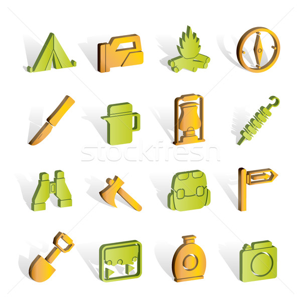 tourism and hiking icons  Stock photo © stoyanh