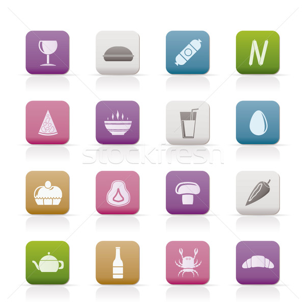 Stock photo: shop, food and drink icons 