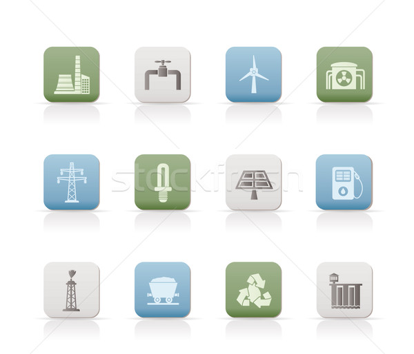 Power and electricity industry icons  Stock photo © stoyanh