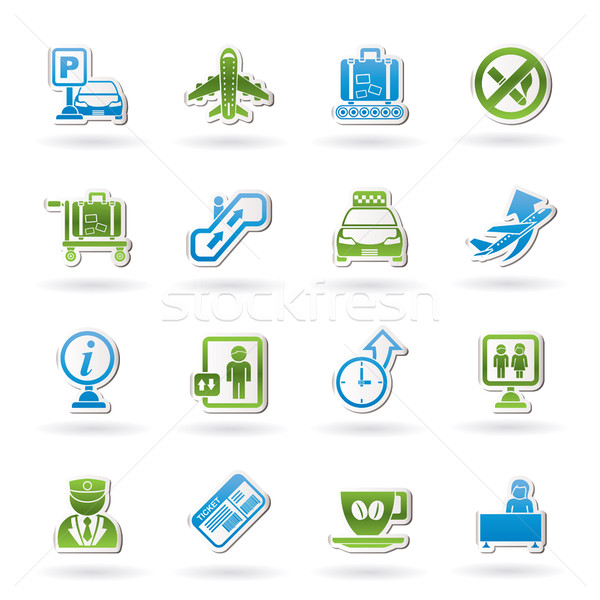 Airport and transportation icons Stock photo © stoyanh