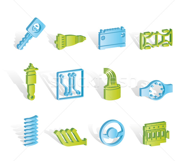 Realistic Car Parts and Services icons  Stock photo © stoyanh