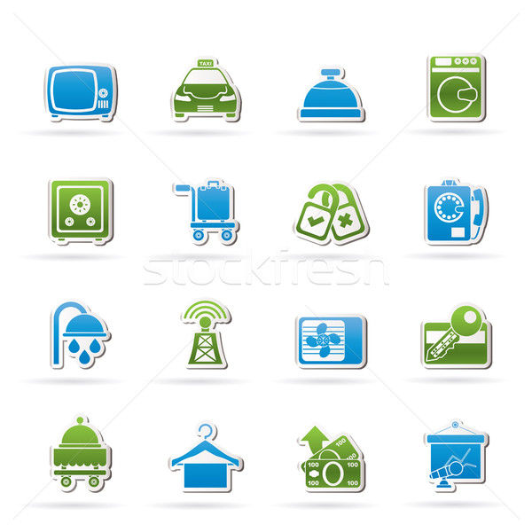 Hotel and motel room facilities icons  Stock photo © stoyanh