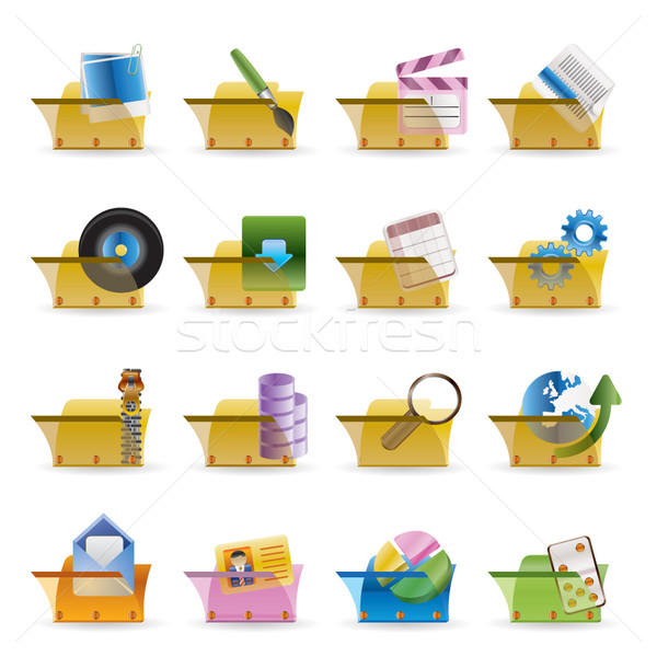 Computer and Phone Icons - Folders Stock photo © stoyanh