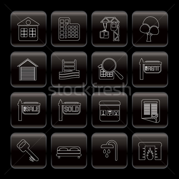 Line Real Estate Icons Stock photo © stoyanh