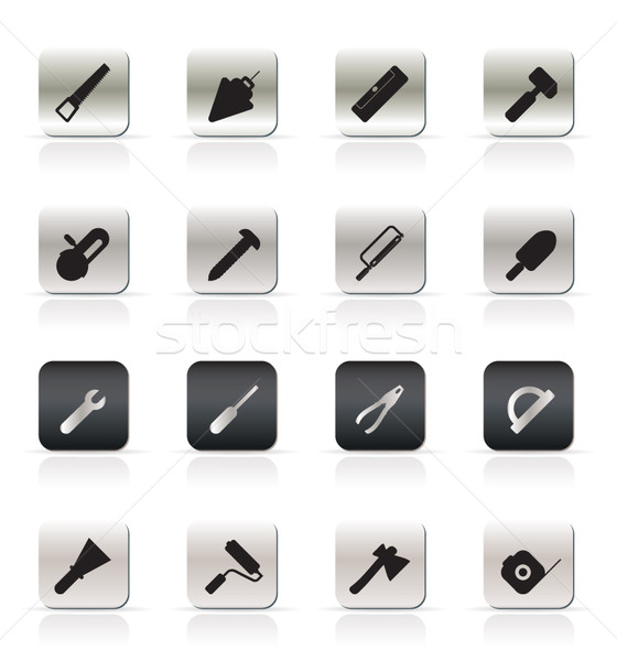 Foto stock: Construcción · edificio · herramientas · iconos · vector