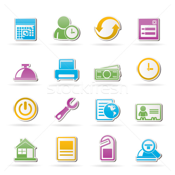 reservation and hotel icons Stock photo © stoyanh