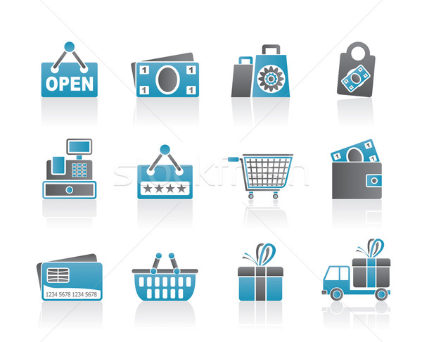 Stock photo: shopping and retail icons 