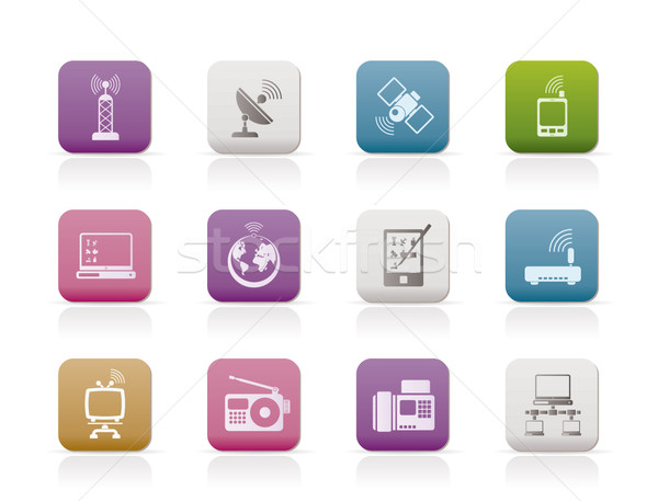 communication and technology icons Stock photo © stoyanh