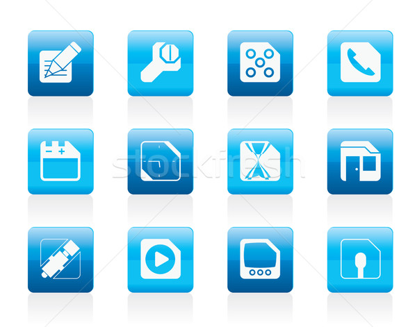 Mobile Phone, Computer and Internet Icons  Stock photo © stoyanh
