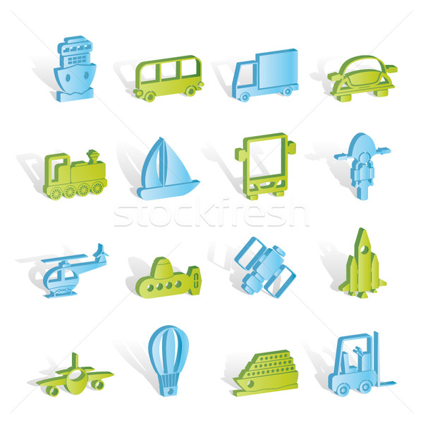 Transportation, travel and shipment icons Stock photo © stoyanh