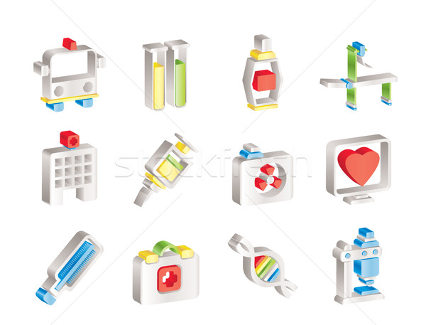 Stock fotó: Gyógyszer · egészségügy · ikonok · vektor · ikon · gyűjtemény · üzlet