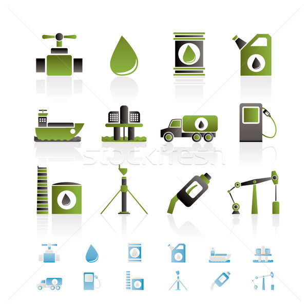 Öl Benzin Industrie Objekte Symbole Vektor Stock foto © stoyanh