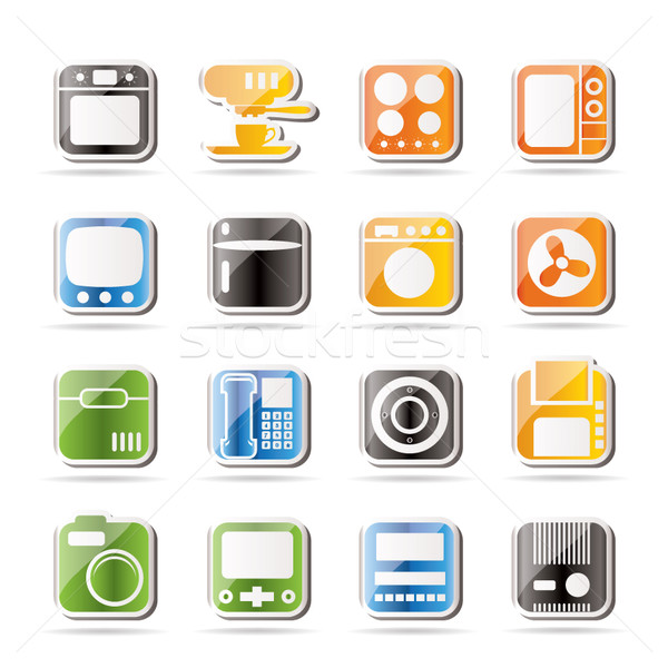Simple Home and Office, Equipment Icons Stock photo © stoyanh