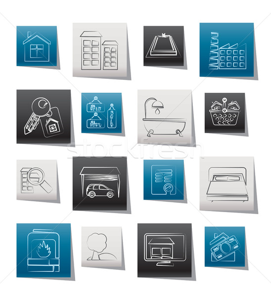 Real Estate objects and Icons Stock photo © stoyanh