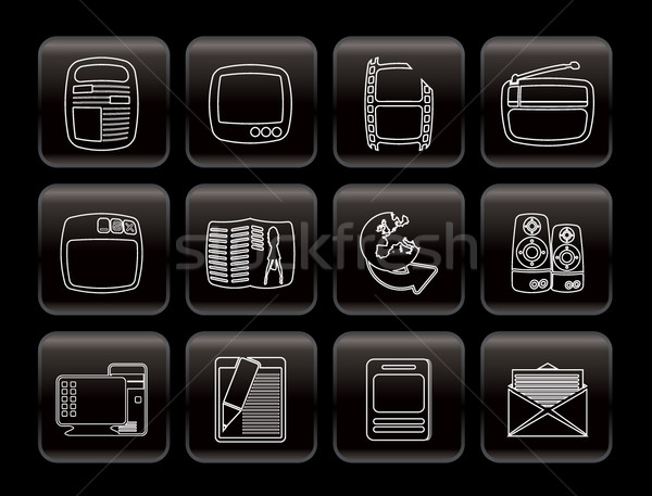 Simple Media icons  Stock photo © stoyanh