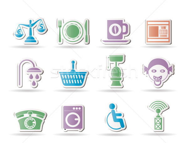 Roadside, hotel and motel services icons   Stock photo © stoyanh