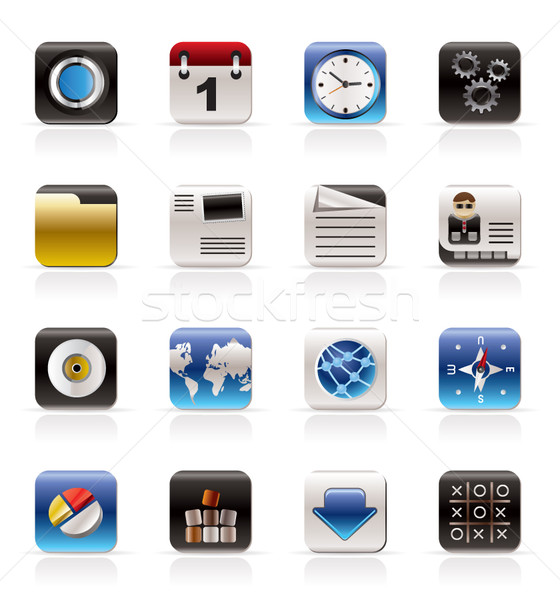 Mobile Phone, Computer and Internet Icons  Stock photo © stoyanh
