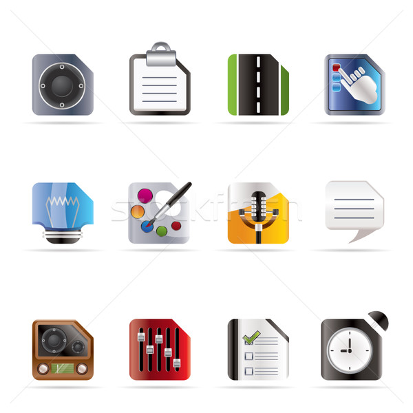 Stock photo: Mobile Phone, Computer and Internet Icons - Vector Icon Set 3