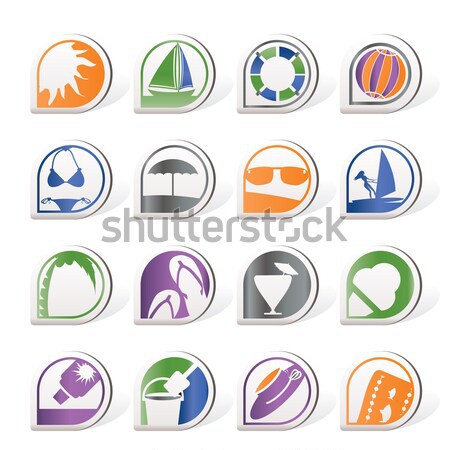 Simple Summer and Holiday Icons  Stock photo © stoyanh